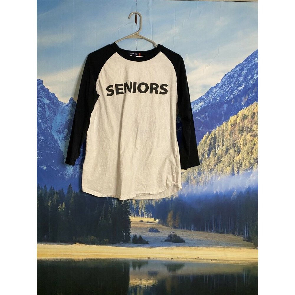 Dazed & Confused inspired “Seniors” Baseball Tee Raglan Black & White